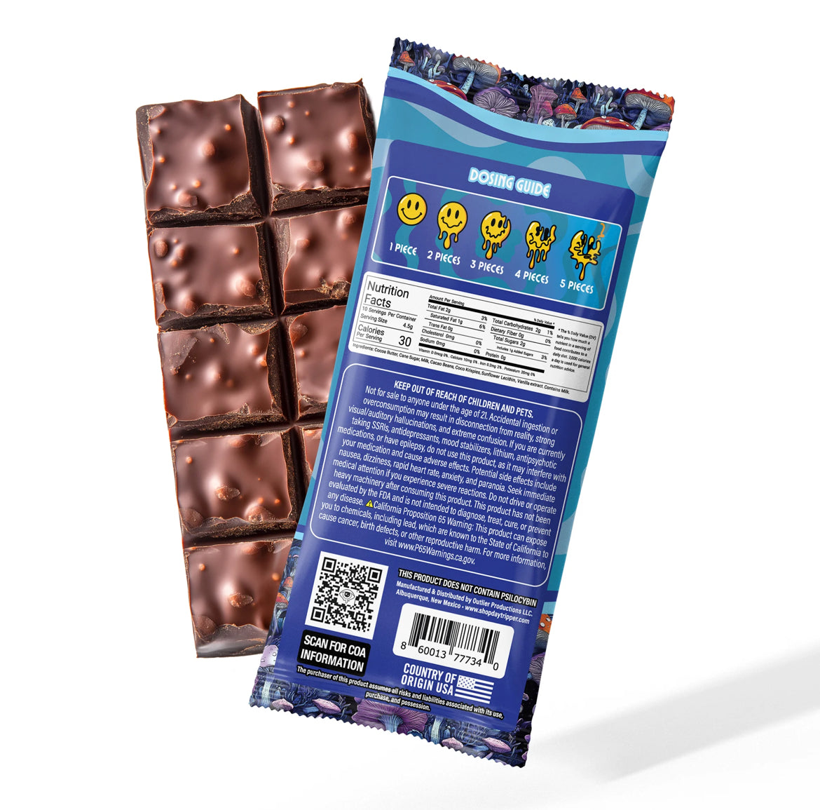 DAYTRIPPER MILK CHOCOLATE CRUNCH MUSHROOM BAR
